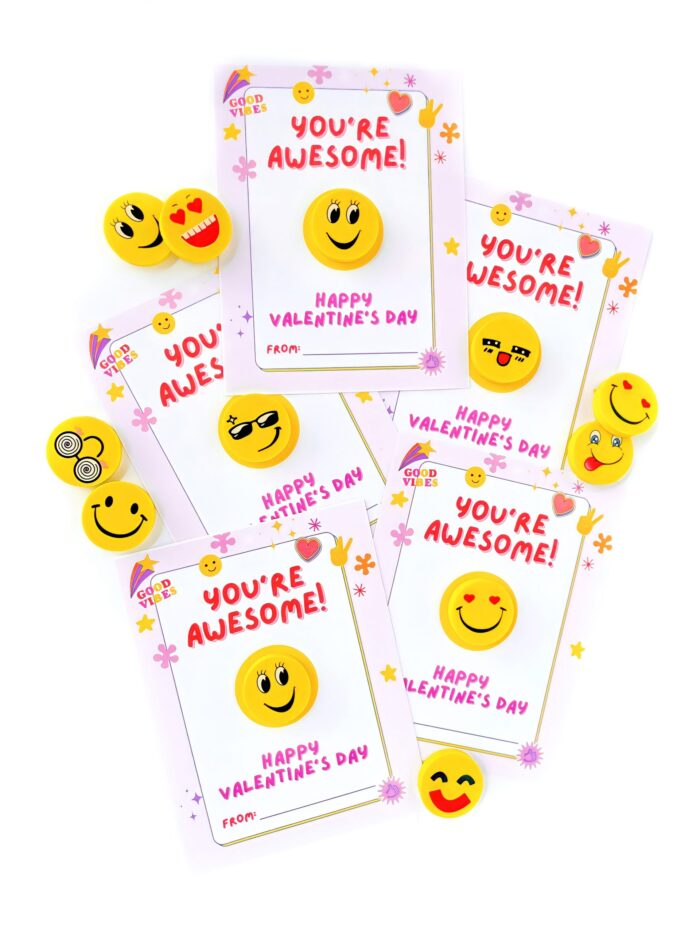 emoji eraser valentine cards free printable