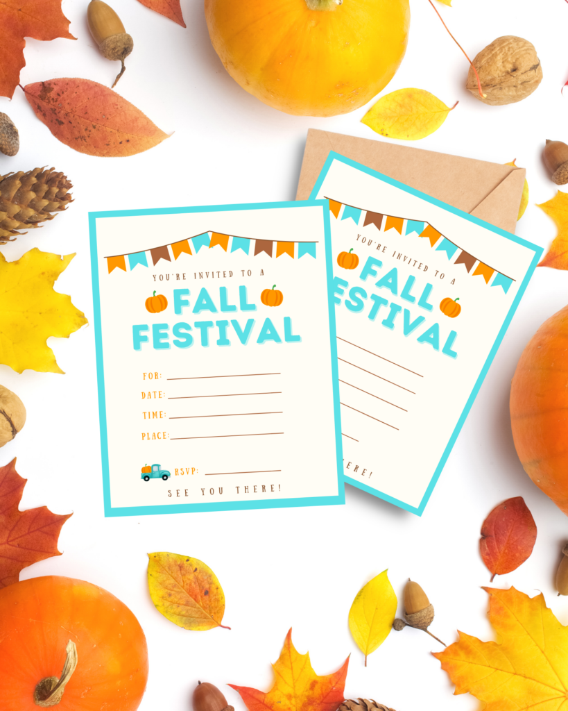 free printable fall party pack invitations