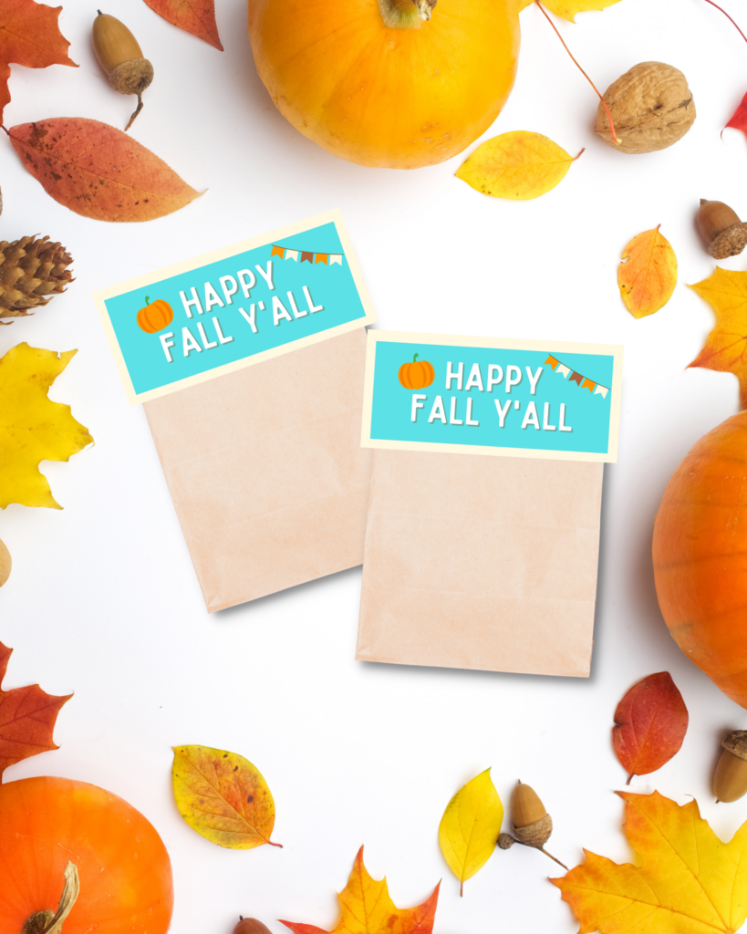 free printable fall party pack treat bags
