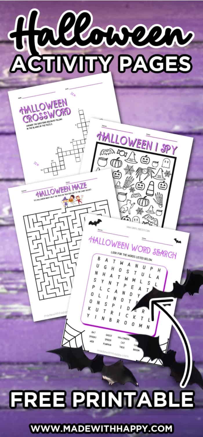 free printable halloween activity pages