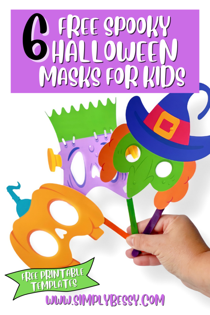 free printable halloween masks for kids pin image