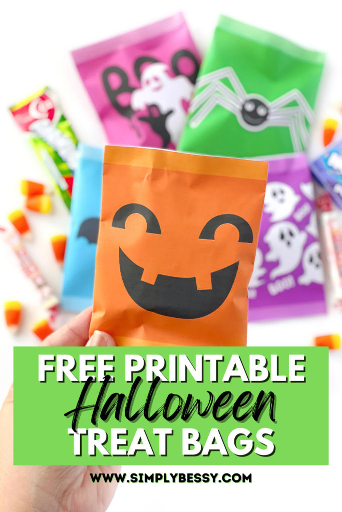 free printable Halloween treat bags pin image