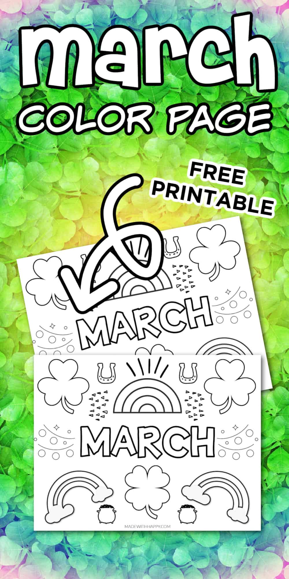 free printable march color page