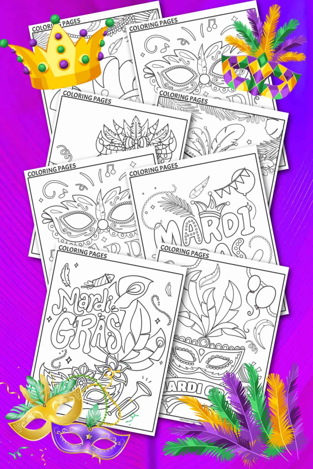 free printable mardi gras coloring pages