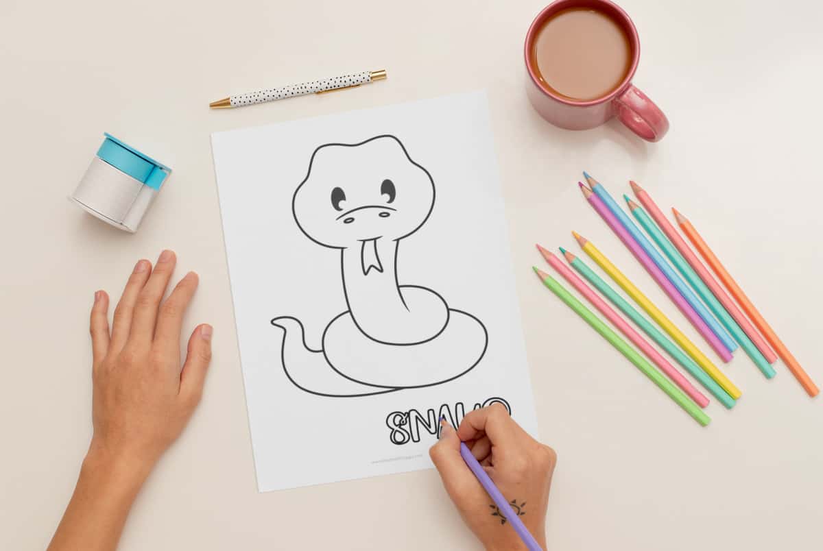 free printable snake coloring pages