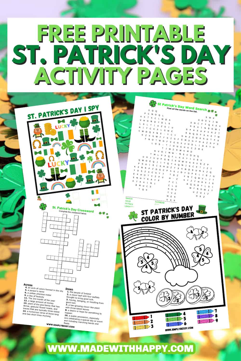 free printable st. patrick's day activity pages