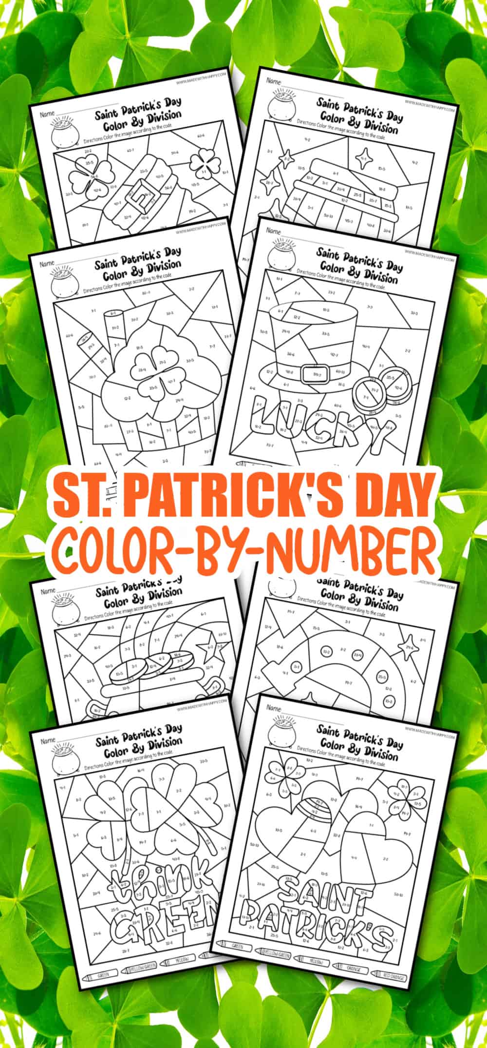 free printable st. patrick's day color by number