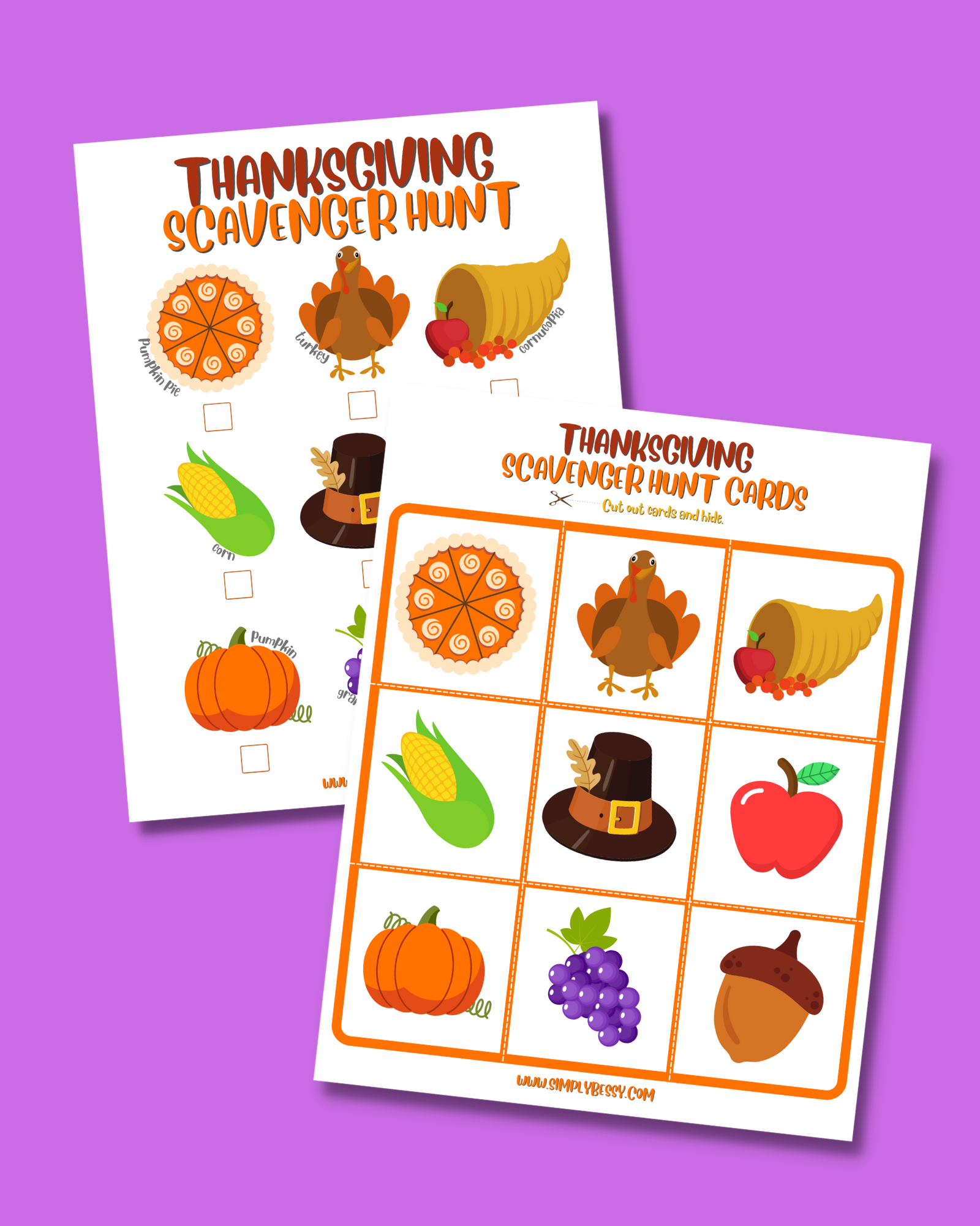 thanksgiving scavenger hunt free printable