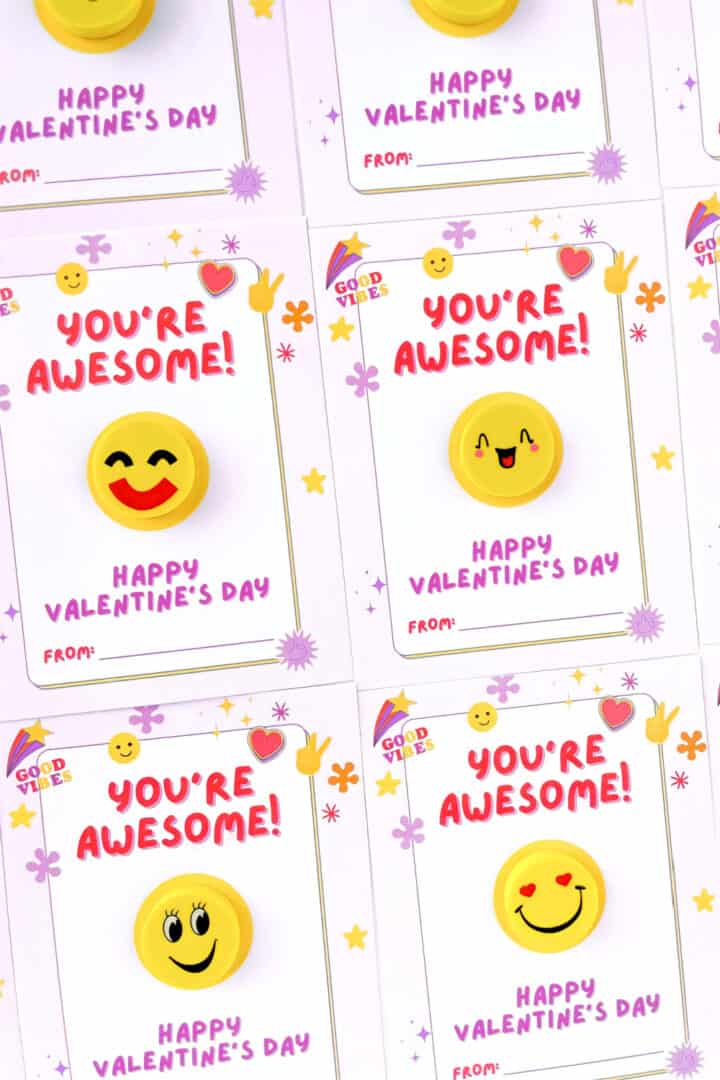 Free Printable Emoji Valentine Cards - Made with HAPPY