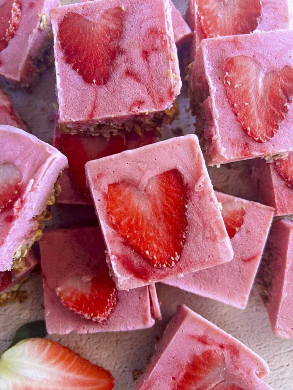 frozen strawberry yogurt bars