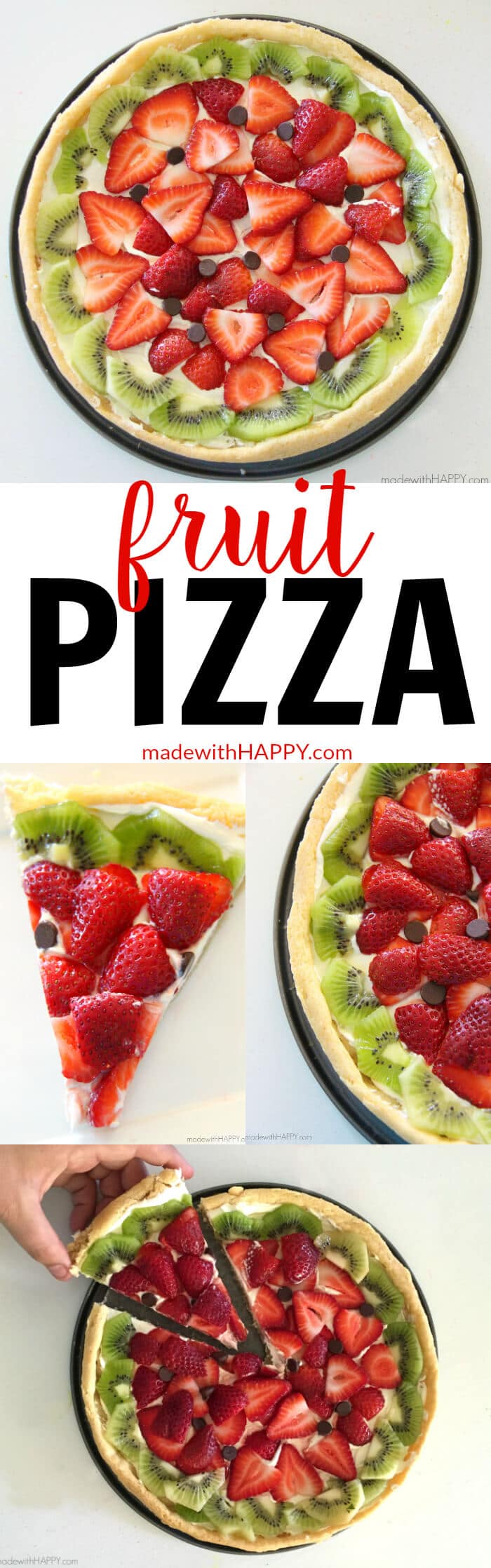 Fruit Pizzas | Watermelon Shaped Desserts | Summer Desserts | Cookie Pizzas | Watermelon Dessert | www.madewithhappy.com