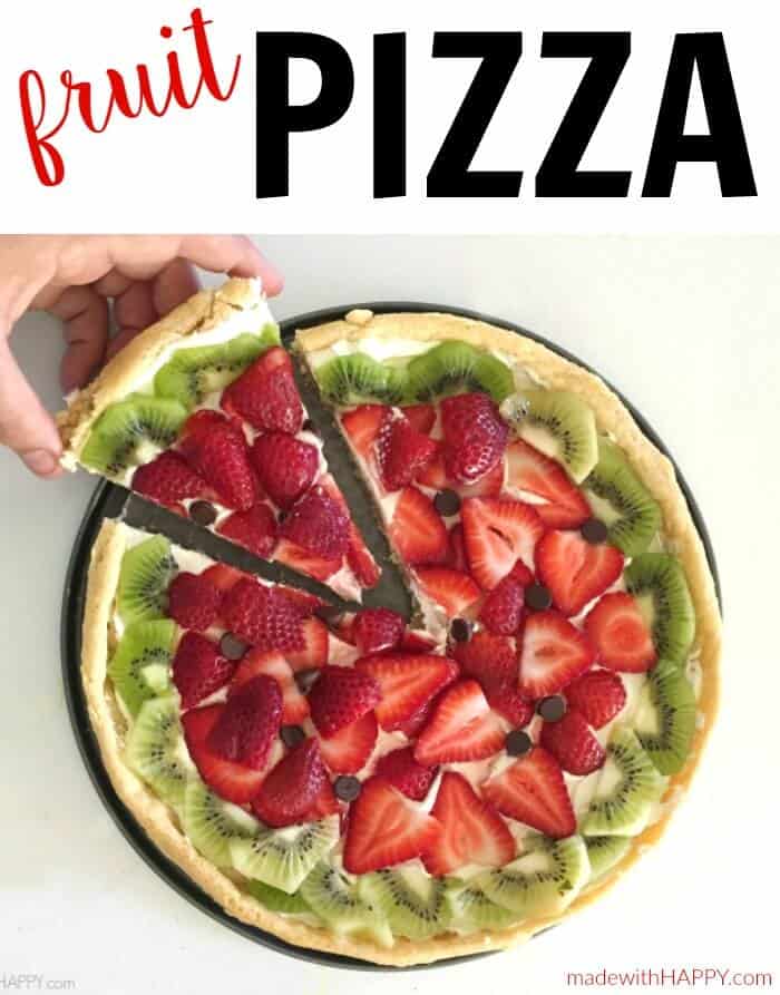 Fruit Pizzas | Watermelon Shaped Desserts | Summer Desserts | Cookie Pizzas | Watermelon Dessert | www.madewithhappy.com