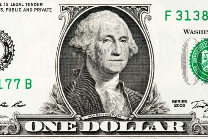 George Washington on a dollar