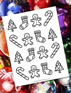 Ginger bread and Candy Cane Coloring Sheet