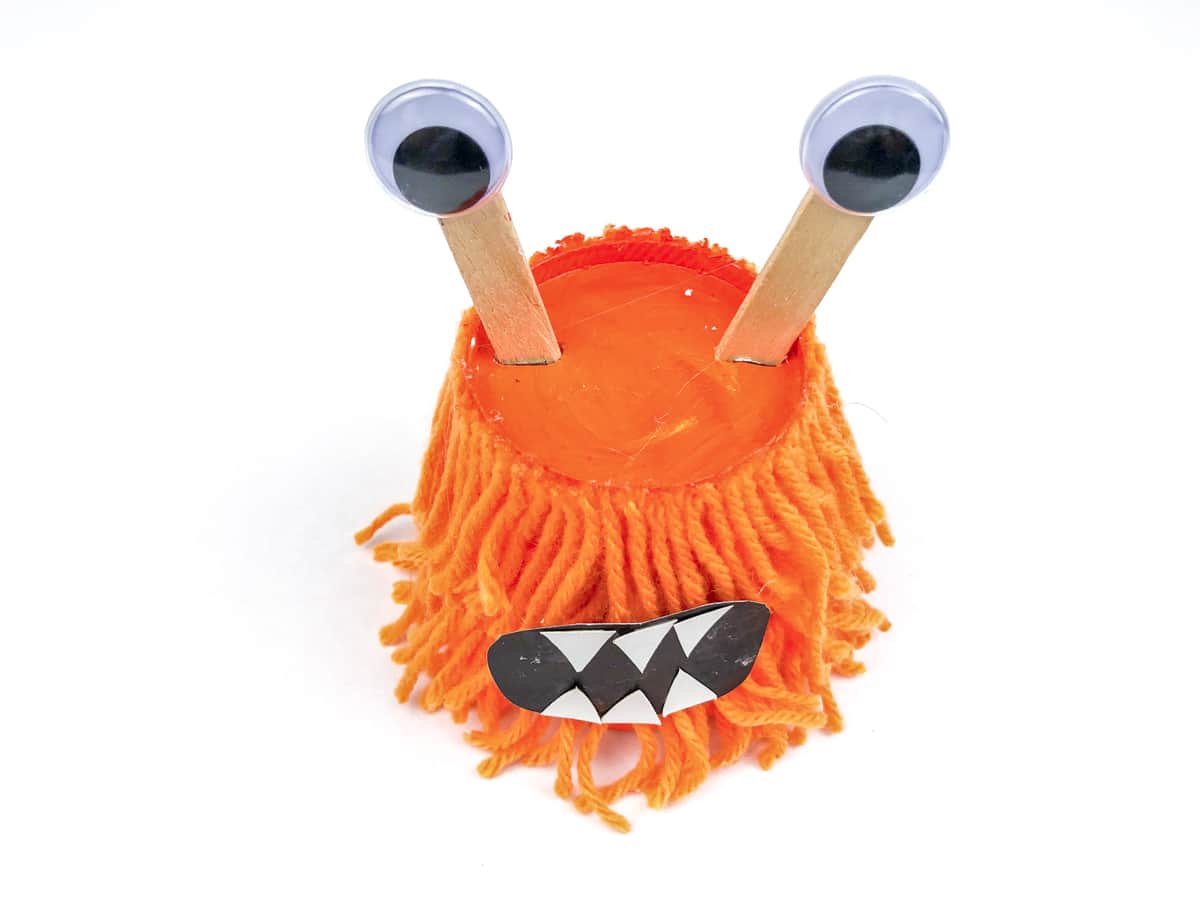 glue mouth to front of monster craft