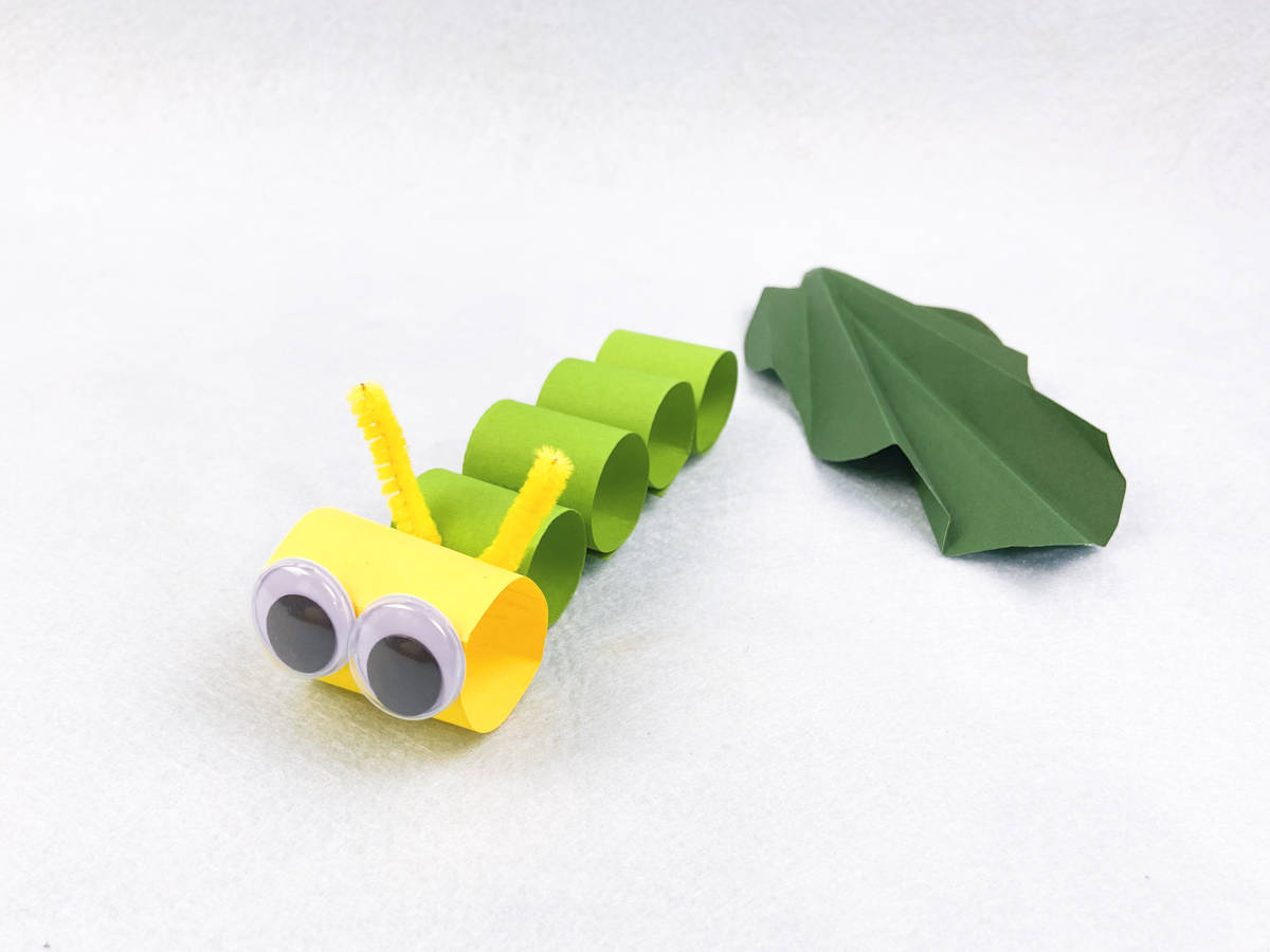 grab caterpillar and leaf shape