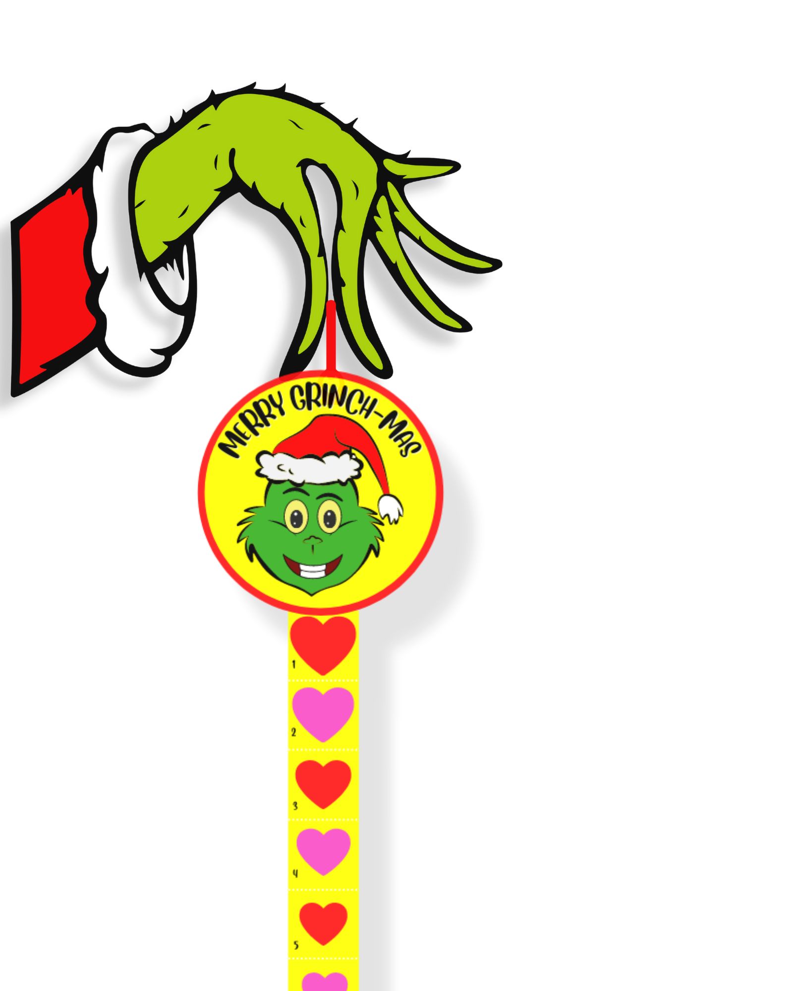 grinch hand holding christmas countdown