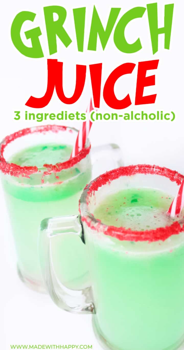 Easy Grinch Punch Recipe with Only 3 Ingredients - Made with HAPPY