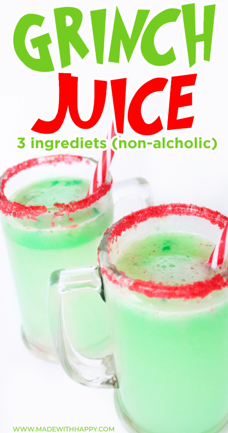 Easy Grinch Punch Recipe with Only 3 Ingredients - Made with HAPPY