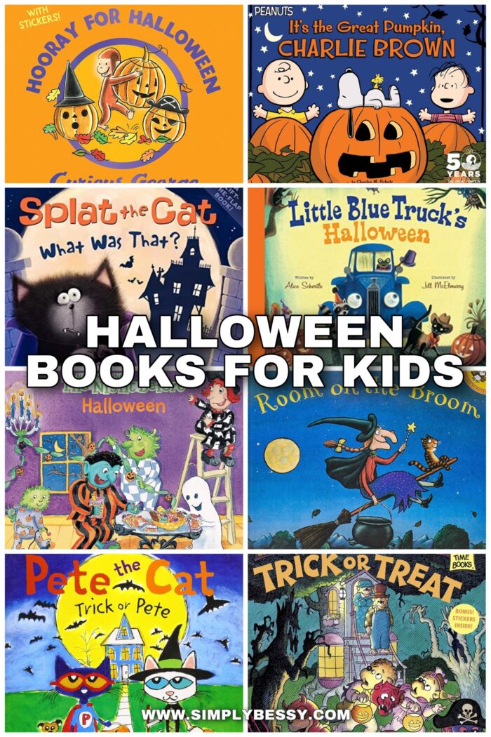 halloween books for kids collage