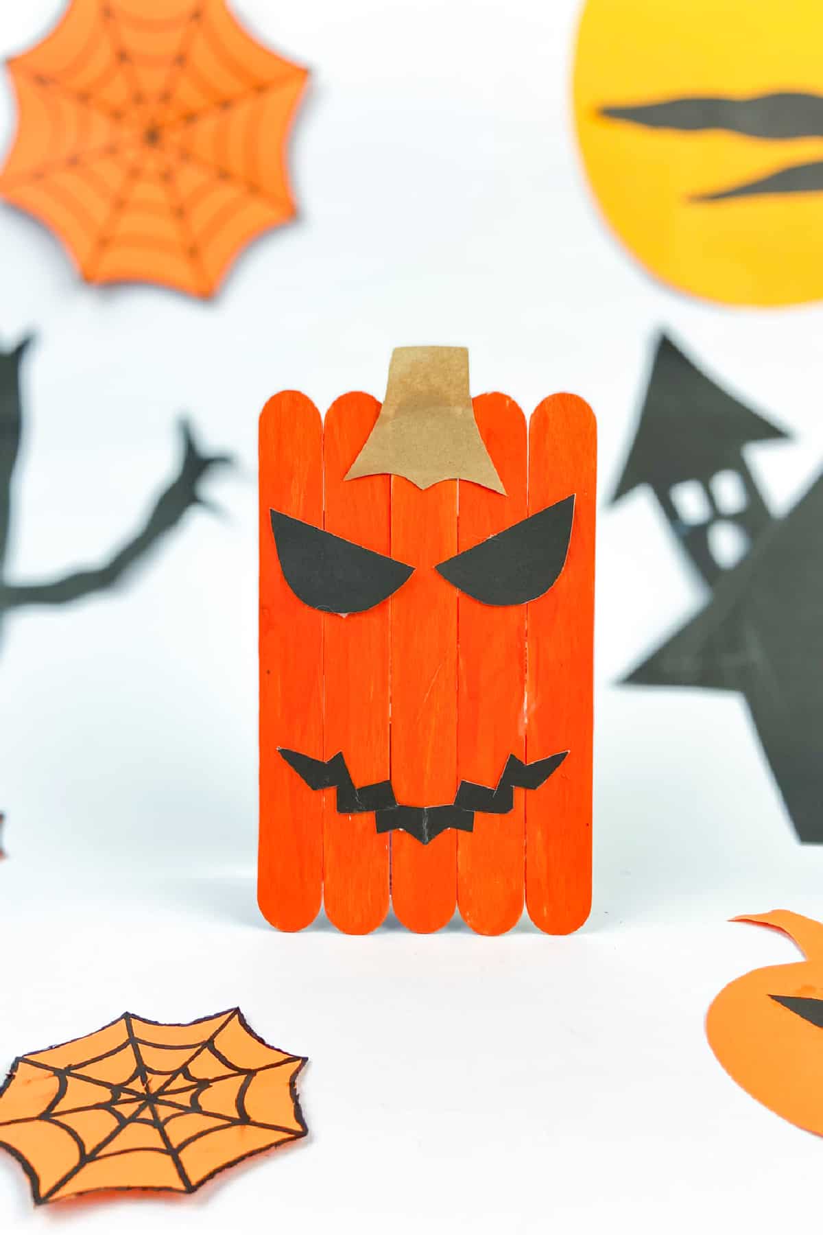 halloween popsicle stick pumpkin