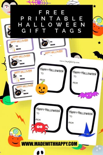 Free Printable Halloween Gift Tags - Made with HAPPY
