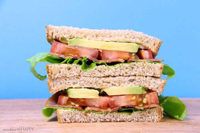 Classic HAPPY BLTA Sandwich Recipe | Bacon, Lettuce, Tomato and Avacado | Classic Sandwiches | #SqueezeMoreOut AD | www.madewithHAPPY.com