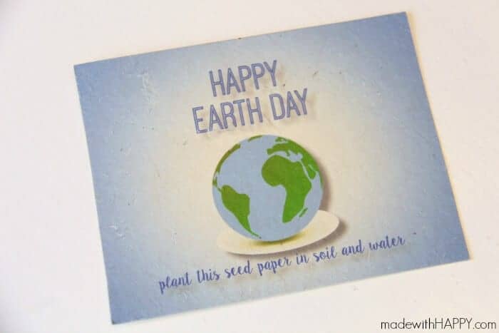 Seed paper Earth Day Postcard | Fun Free Printable for Earth Day | www.madewithHAPPY.com