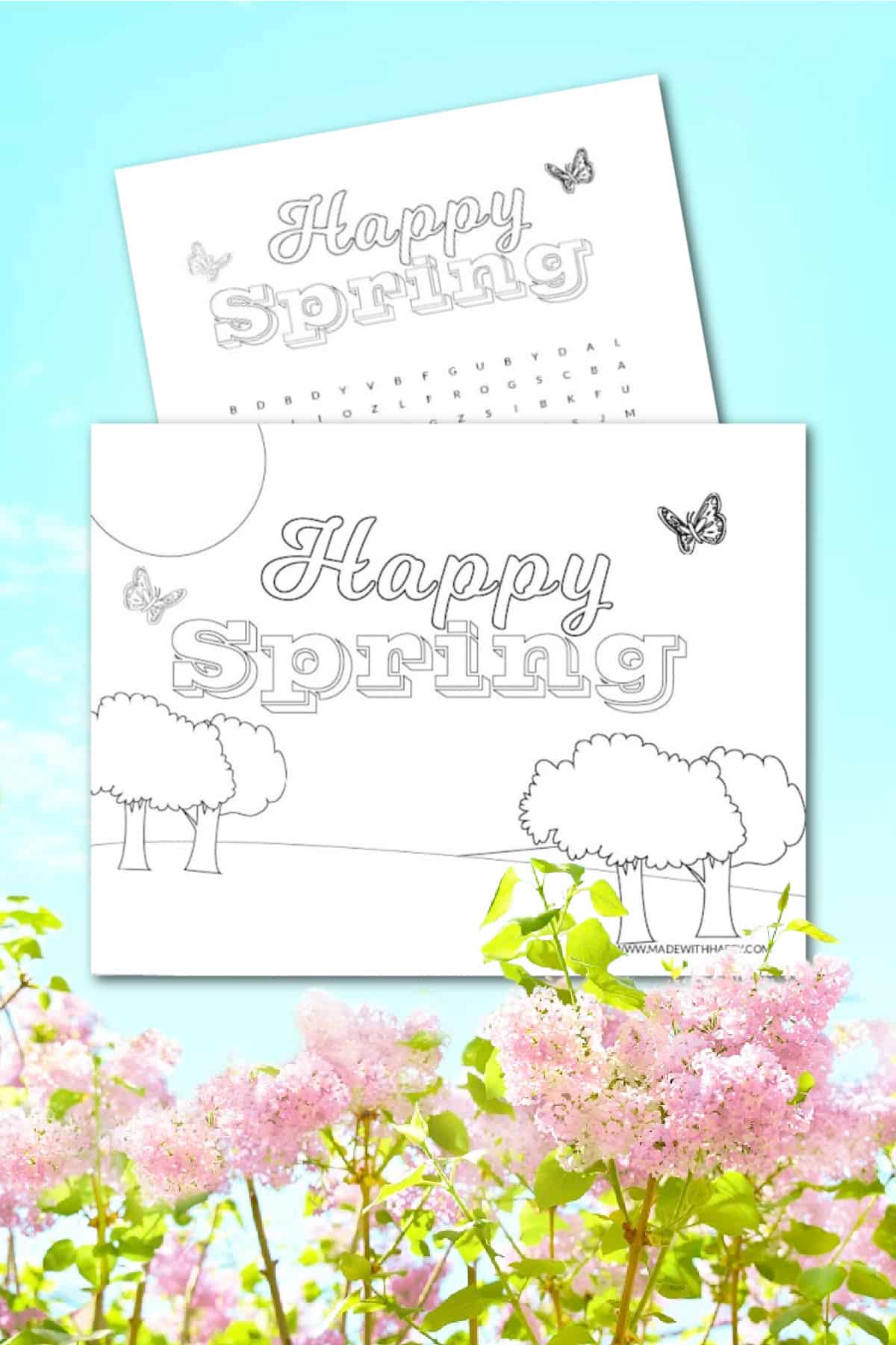 happy spring coloring sheets