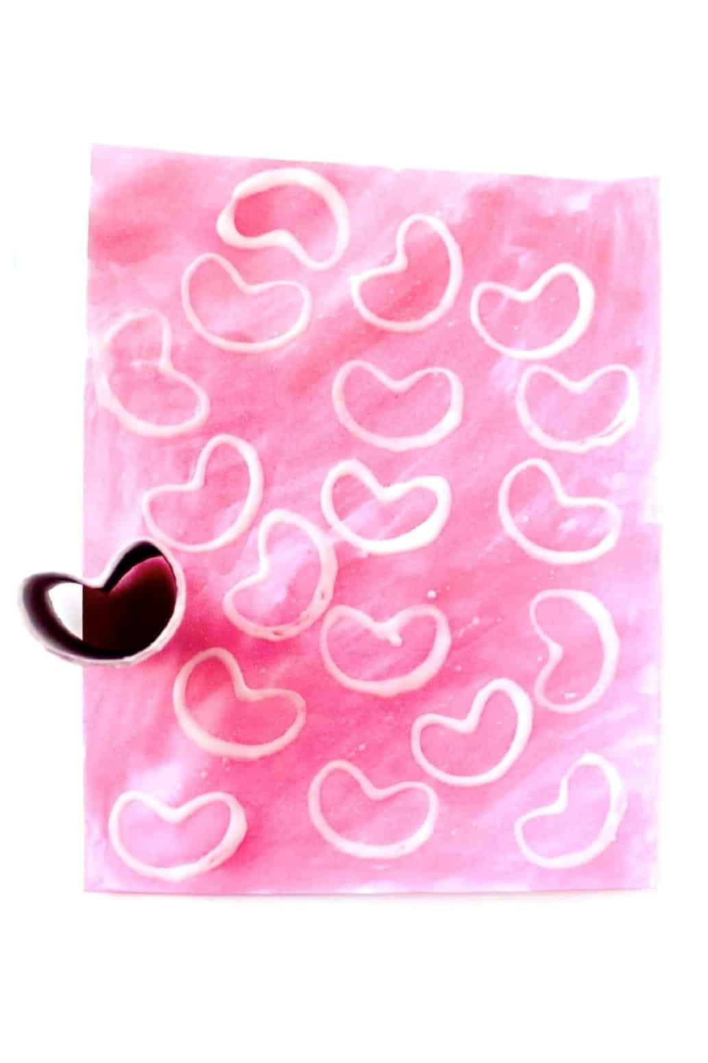 heart paper roll stamped art