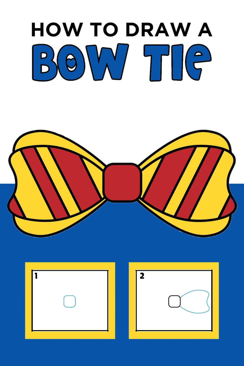 how to draw a bow tie easy
