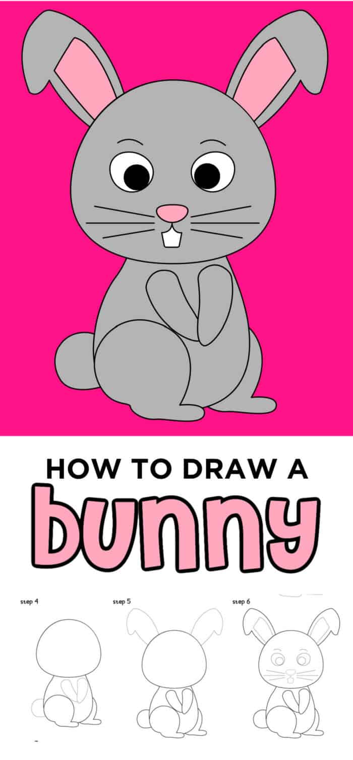 how to draw bunny easy