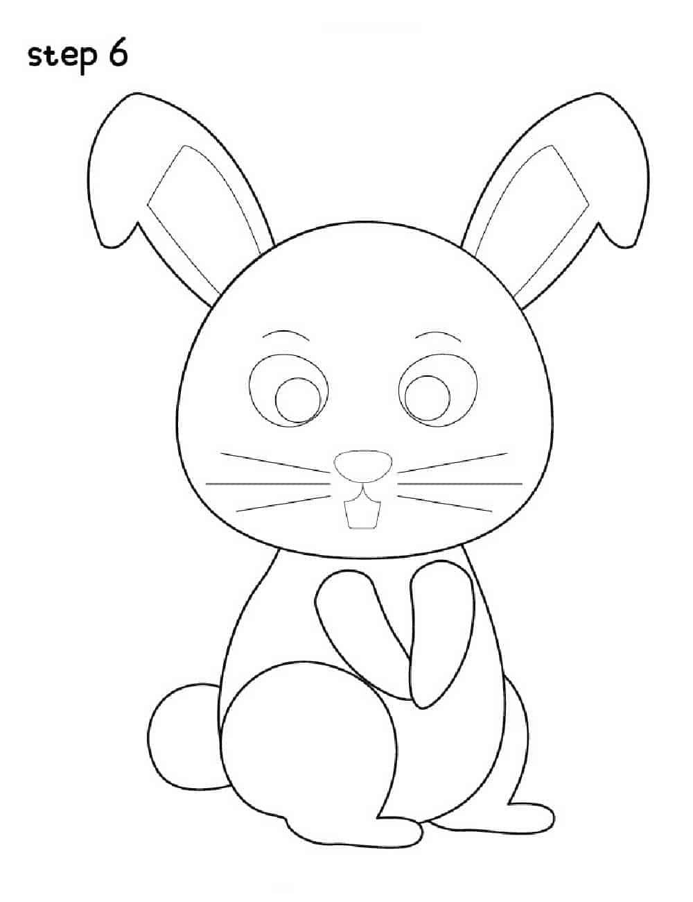 How to draw a bunny vector illustration. Draw a bunny step by step. Rabbit  drawing guide. Cute and easy drawing guidebook. Stock Vector | Adobe Stock