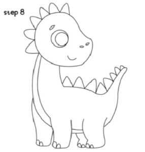 how to draw a dinosaur easy step 8