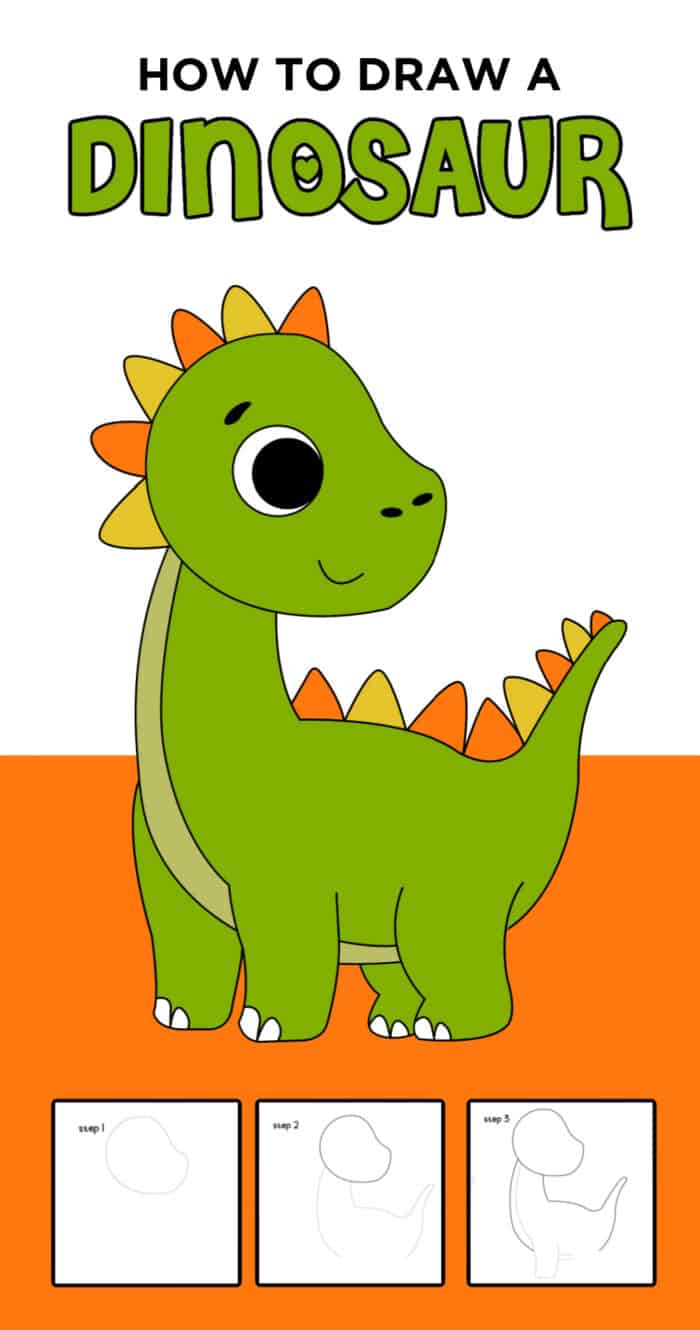 How To Draw A Dinosaur Step By Step For Kids 10 Dinosaur Drawing How To Draw A Dinosaur Step By Step For Kids 10 Dinosaur Drawing