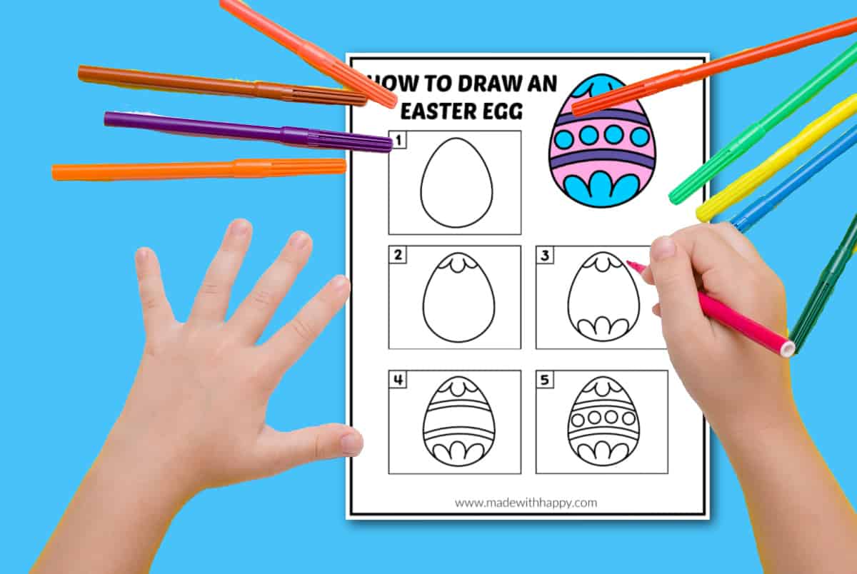 how to draw a easter egg easy