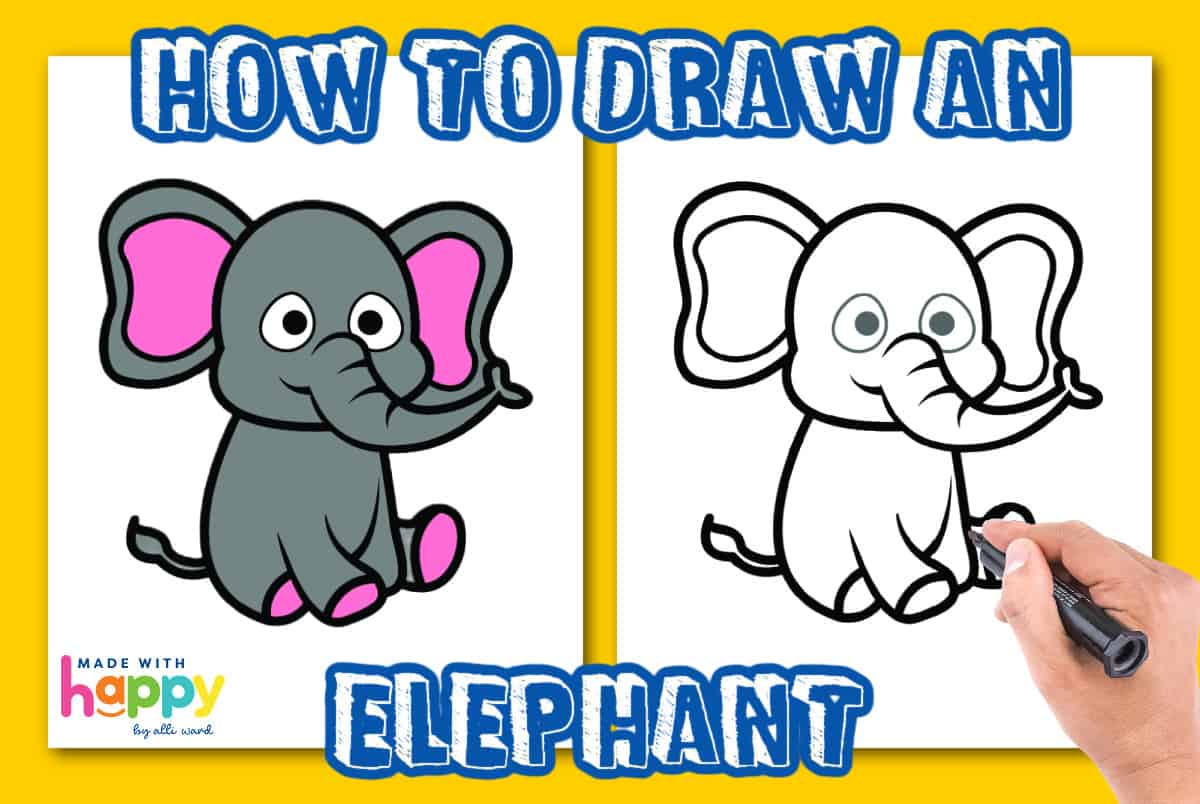 Elephant Drawing Tutorial - How to draw Elephant step by step-saigonsouth.com.vn