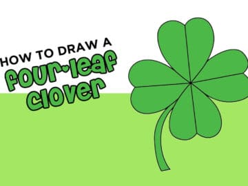how to draw a four leaf clover