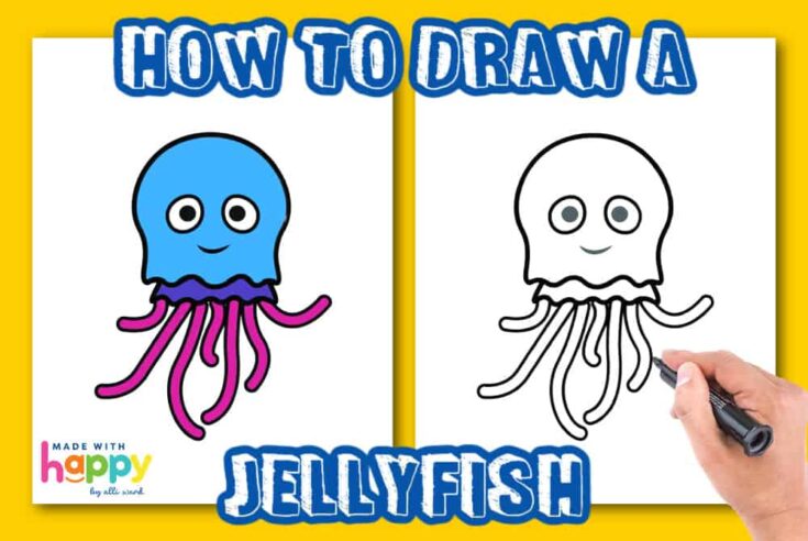 how to draw a jellyfish easy