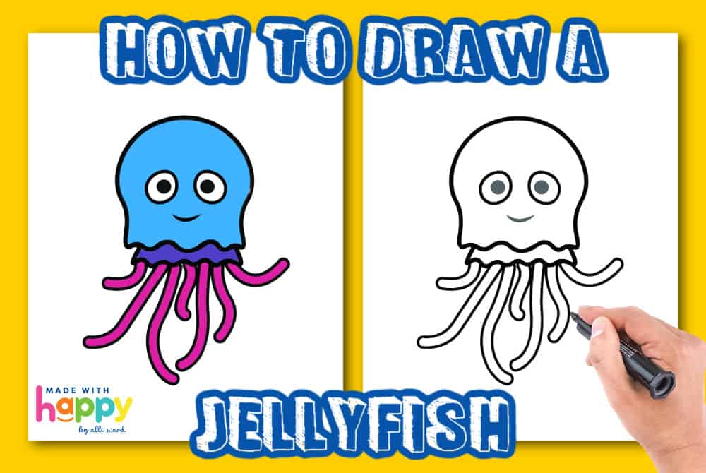 how to draw a jellyfish easy