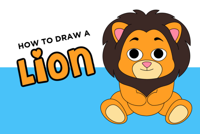 Lion Tutorial How to Draw a Lion Easy Step-By-Step Tutorial - Made with HAPPY