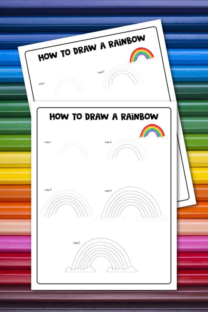 how to draw a rainbow step by step