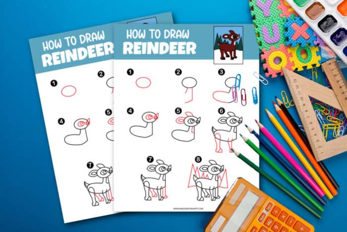 How to Draw a Reindeer For Kids