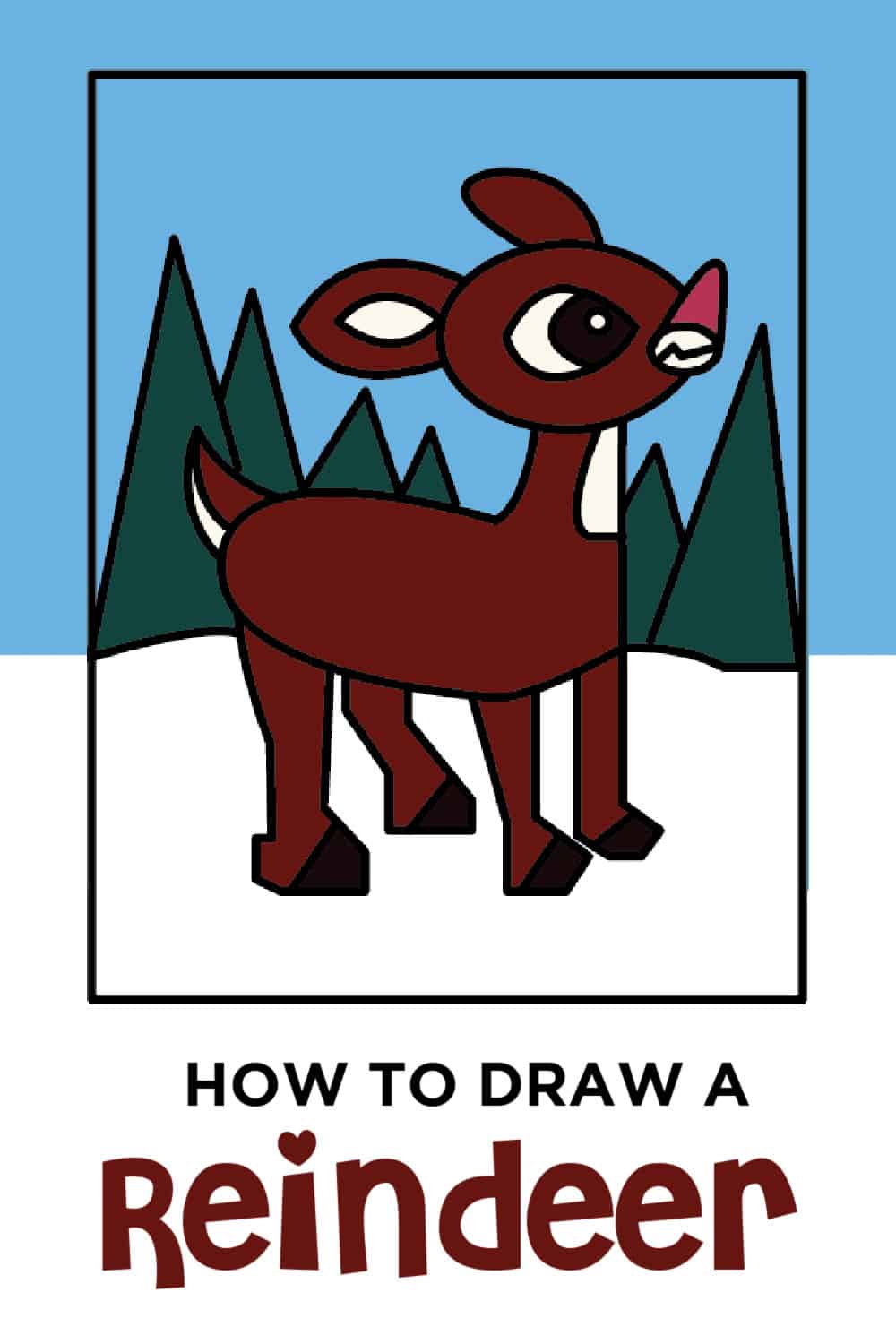 How to Draw a Reindeer Step By Step
