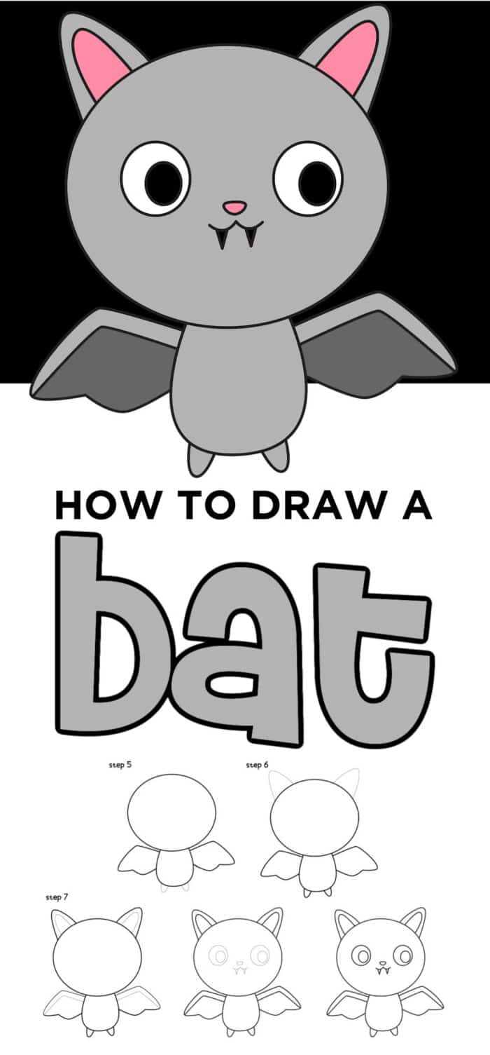 how to draw a simple bat
