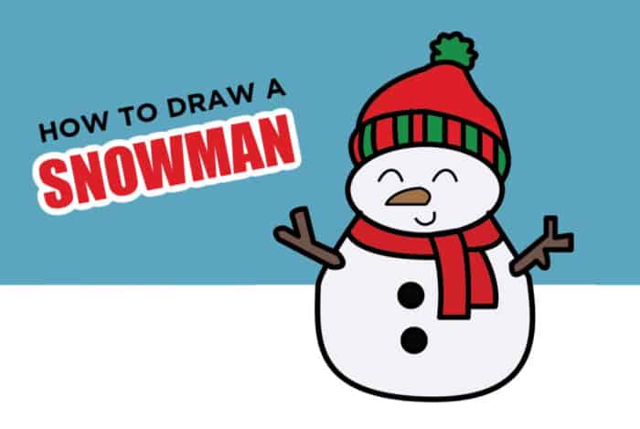 how to draw a snowman step by step 