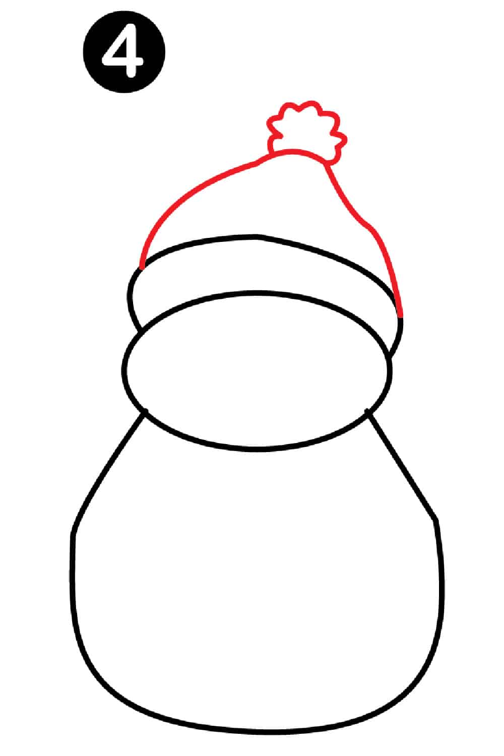 How to Draw a Snowman 4th Step