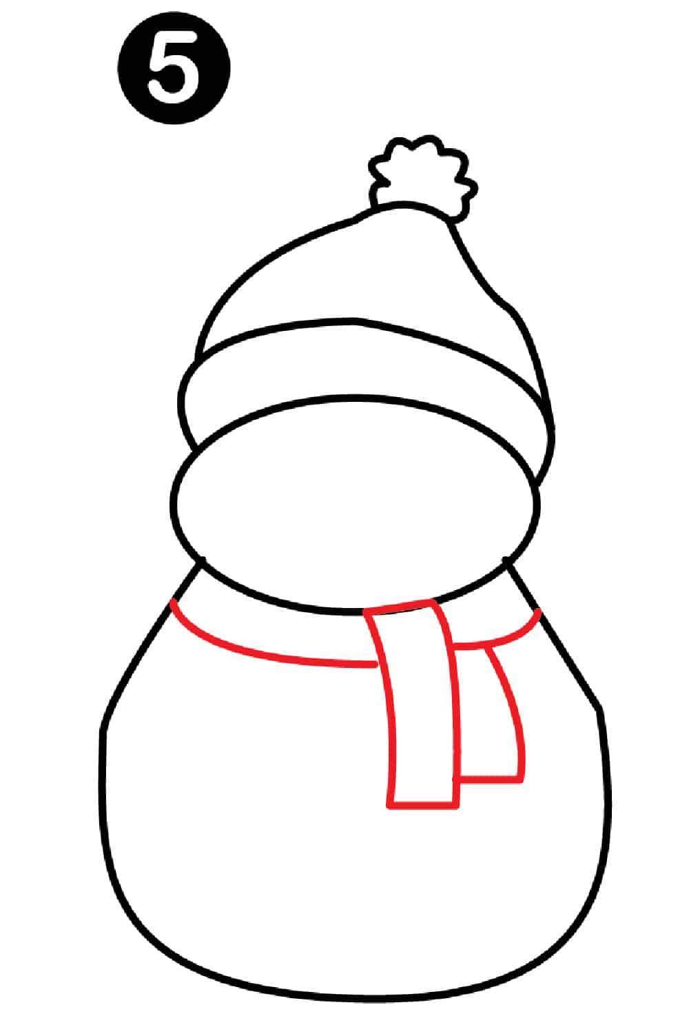 How to Draw a Snowman 5th Step