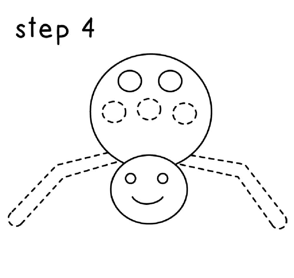 step 4 of drawing a spider