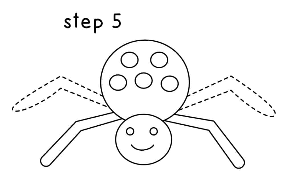 step 5 to drawing an easy spider